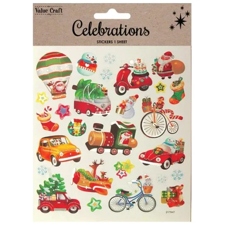 Assorted Christmas Stickers 1 Sheet