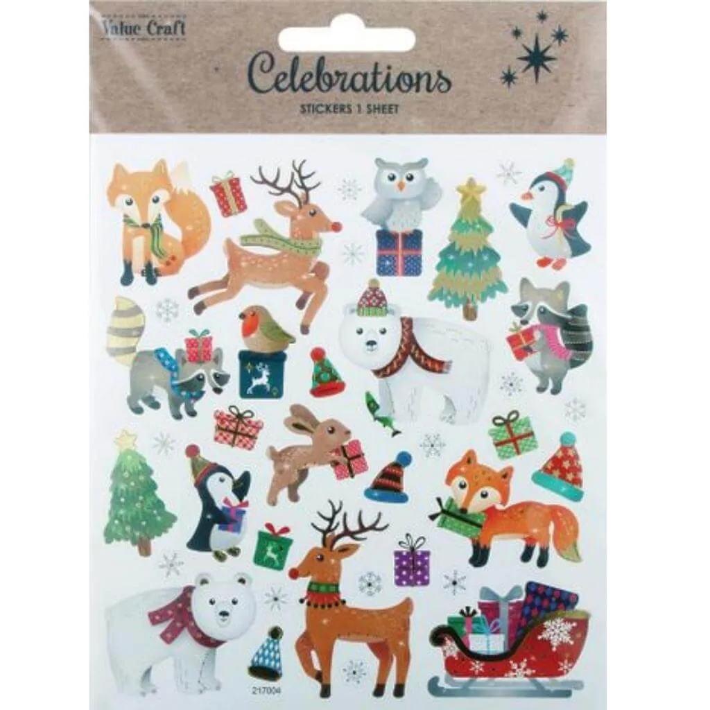 Assorted Christmas Stickers 1 Sheet