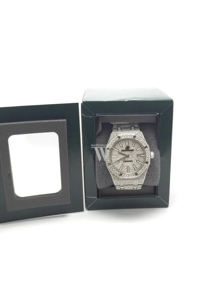 Audemars Piguet 41 Custom Diamonds Steel Men's Watch 15400ST.OO.1220ST.01