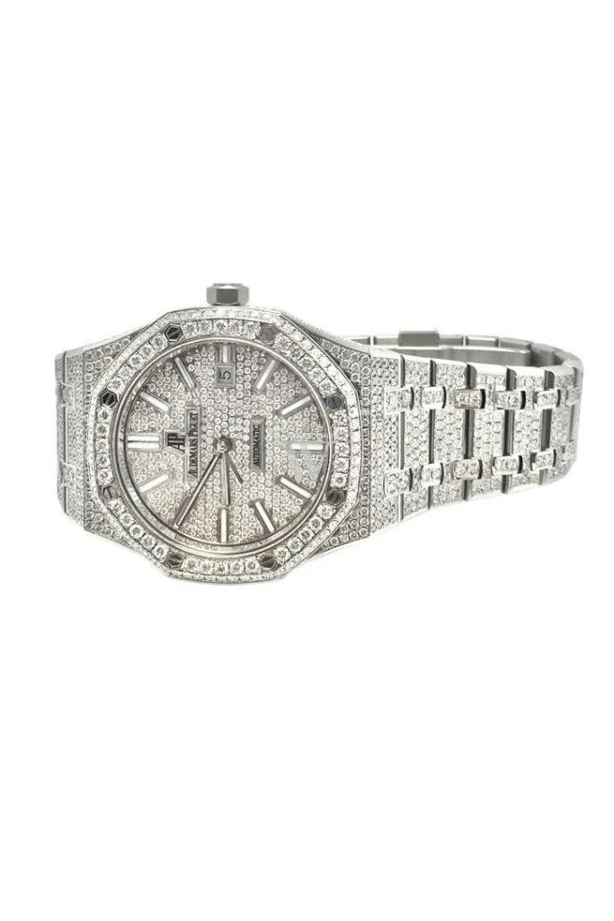 Audemars Piguet 41 Custom Diamonds Steel Men's Watch 15400ST.OO.1220ST.01