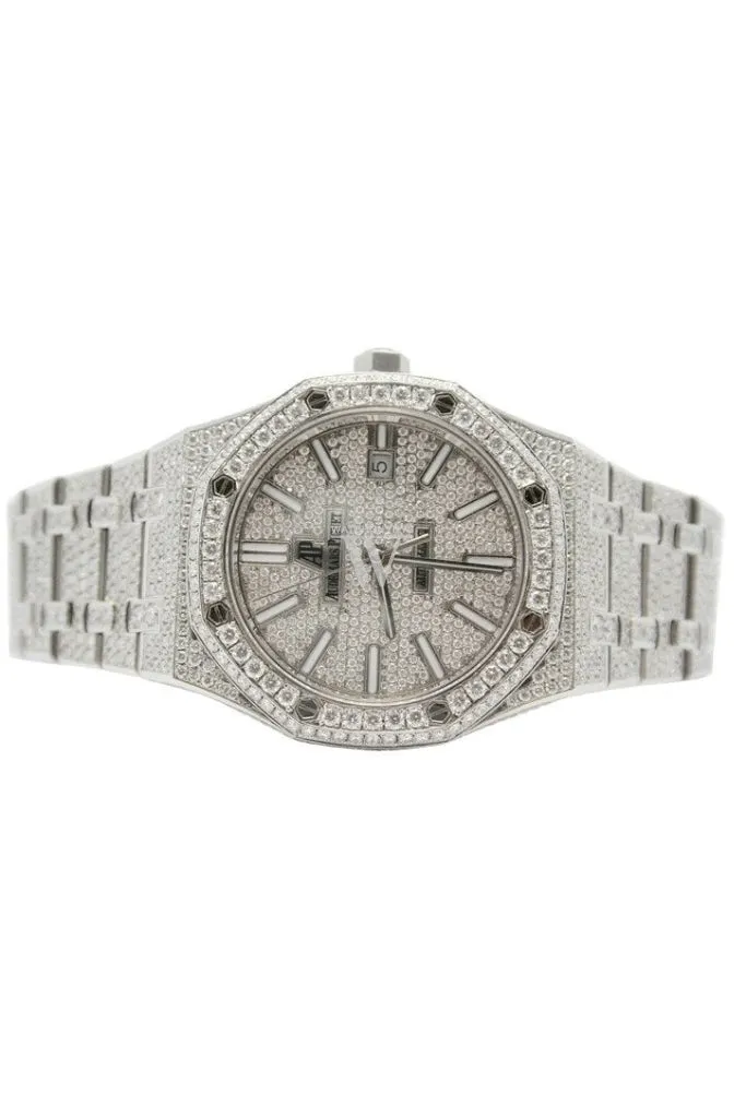 Audemars Piguet 41 Custom Diamonds Steel Men's Watch 15400ST.OO.1220ST.01