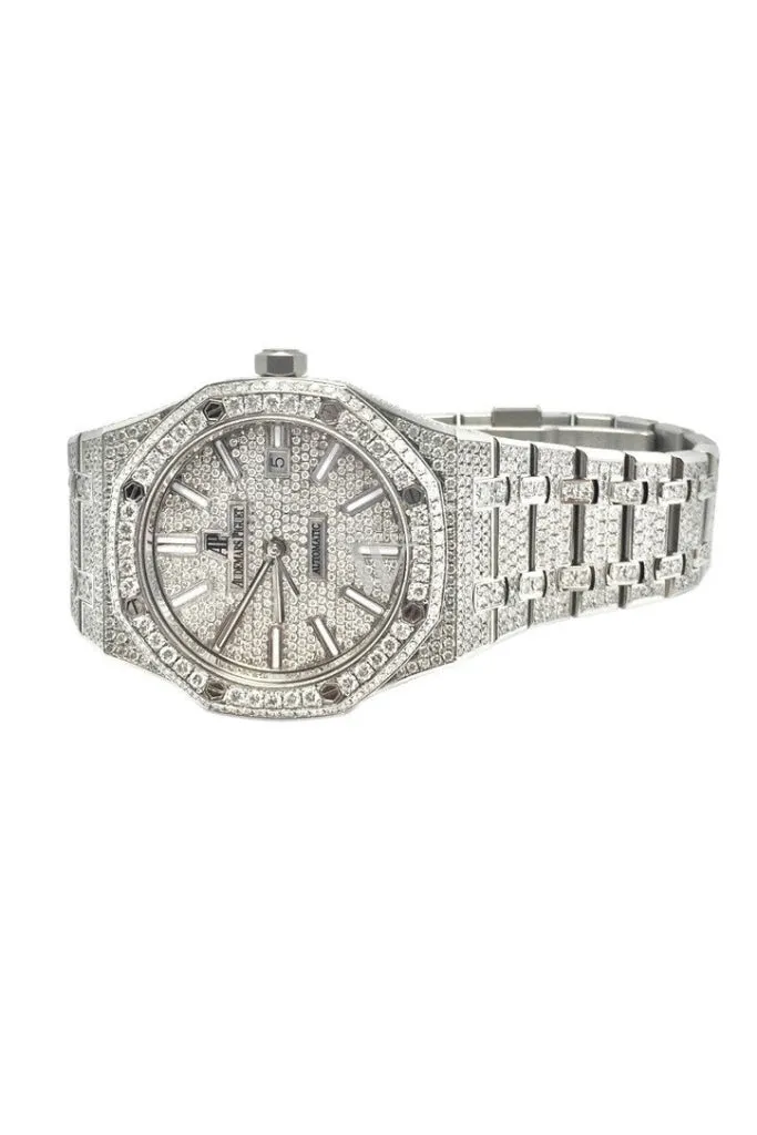 Audemars Piguet 41 Custom Diamonds Steel Men's Watch 15400ST.OO.1220ST.01