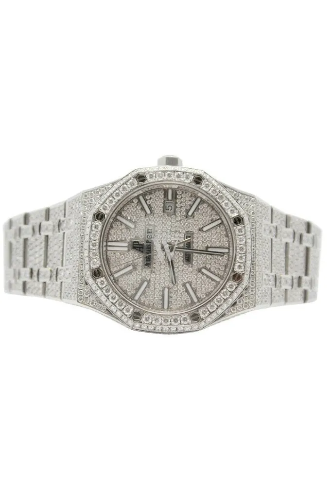 Audemars Piguet 41 Custom Diamonds Steel Men's Watch 15400ST.OO.1220ST.01