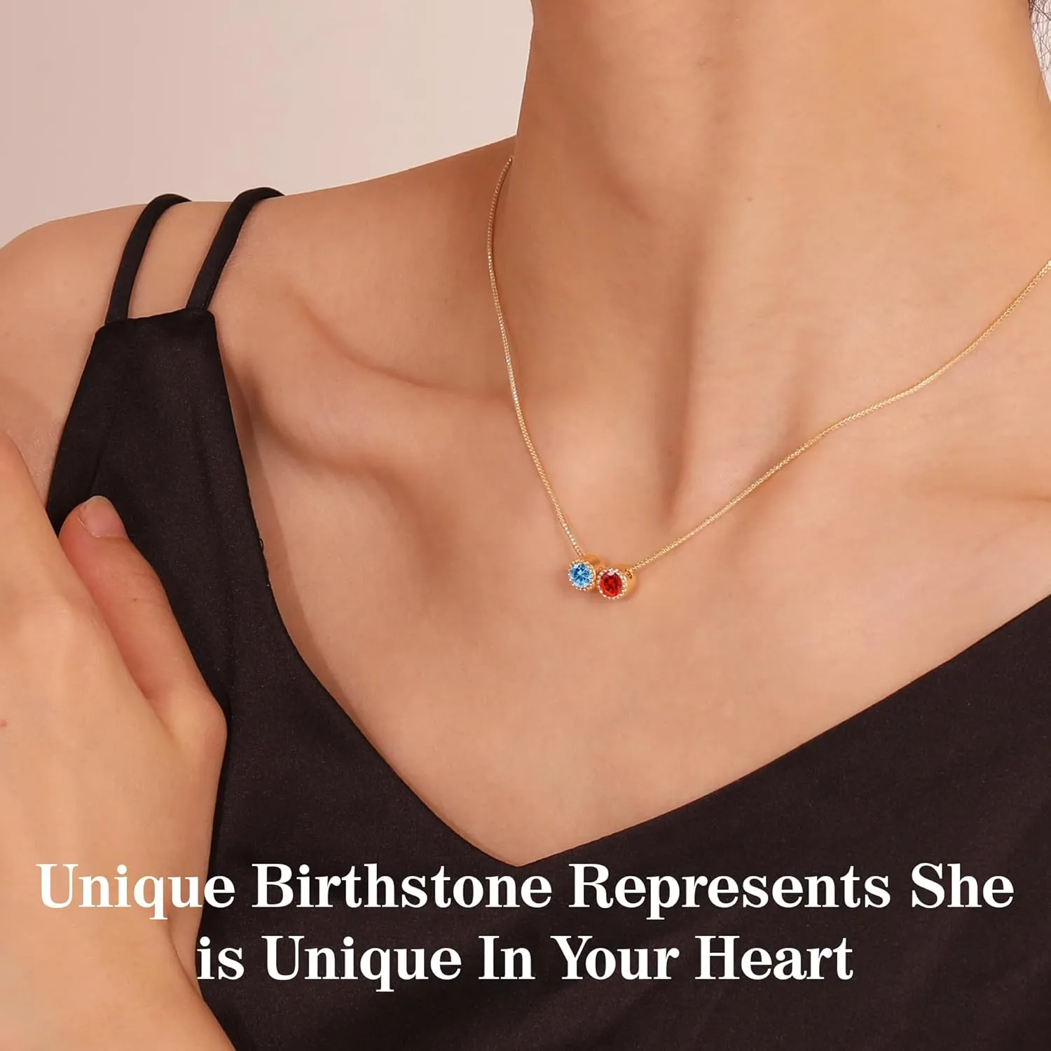 Birthstone Necklace for Women Teen Gifts 14K Gold Plated Necklace with 1-12 Birthstone 16th 18th 21st 30th 50th Birthday Gift for Her Anniversary Friendship Christmas Gifts Jewelry