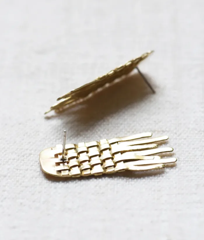 Brass Weave Earrings