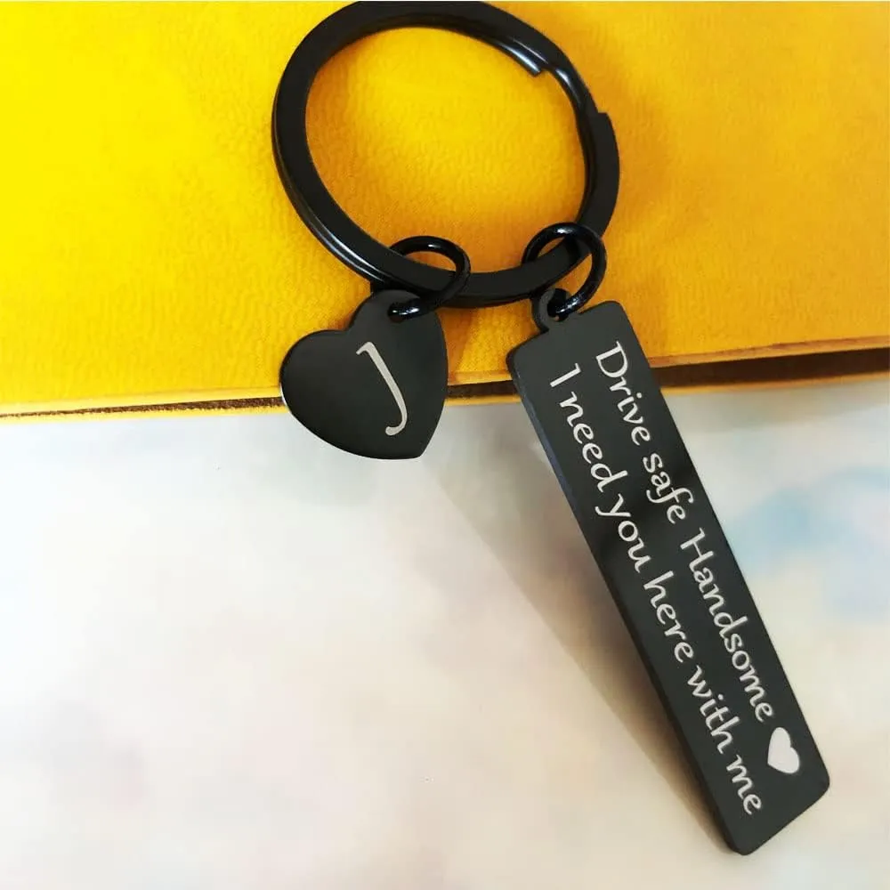 Drive Safe Keychain Gifts for Boyfriend Valentines Day Anniversary Christmas Gifts for Him Husband Keychains for Men