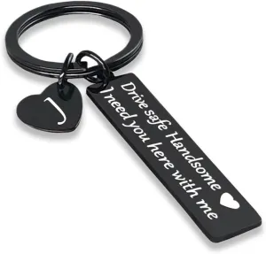 Drive Safe Keychain Gifts for Boyfriend Valentines Day Anniversary Christmas Gifts for Him Husband Keychains for Men