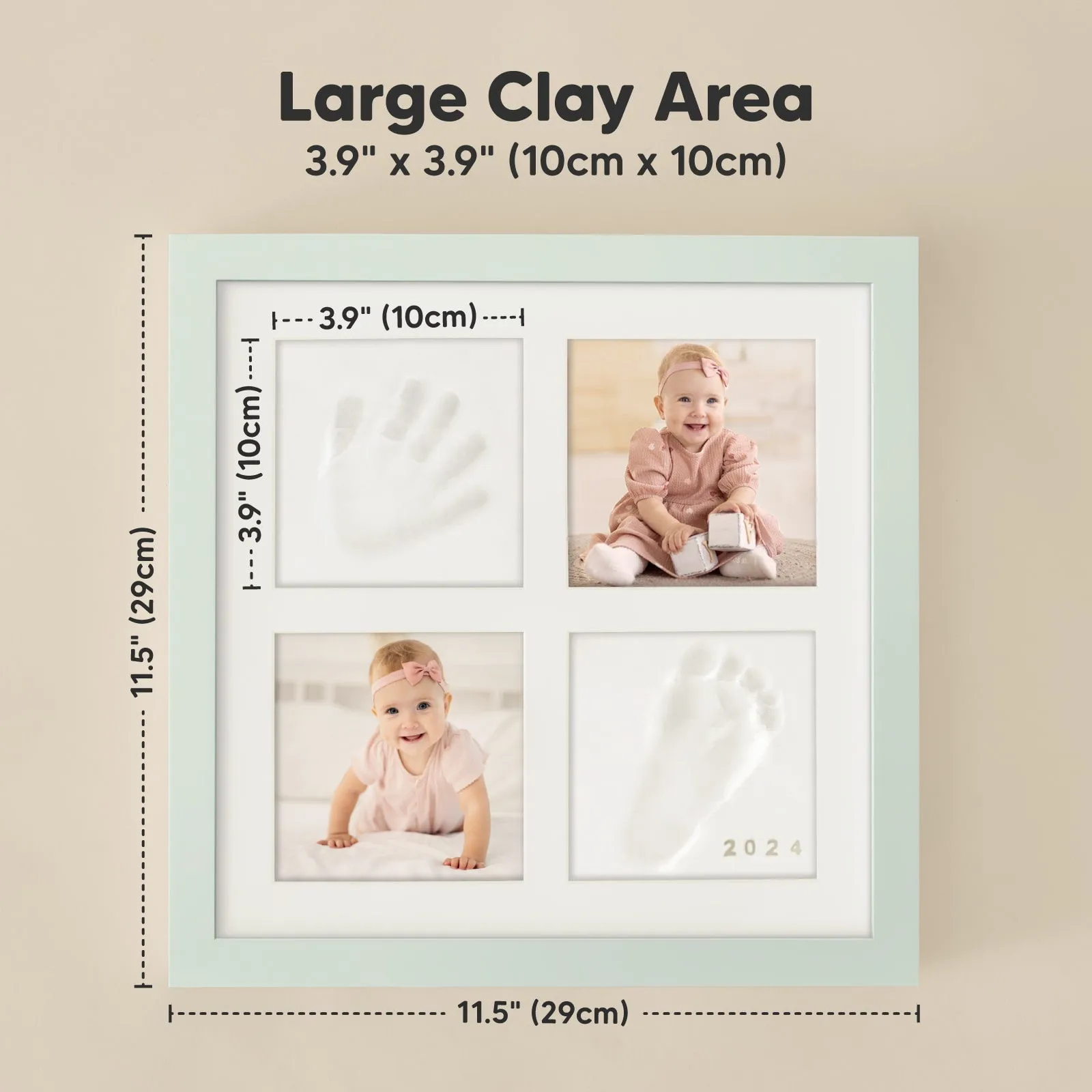 Ever Baby Hand & Footprint Keepsake Frame (Sage)