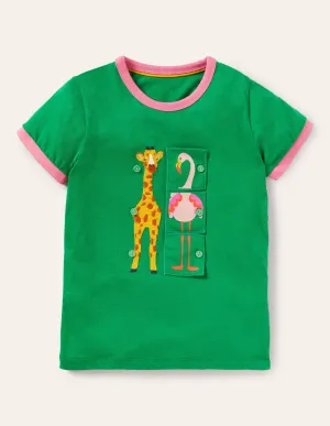 Flip Book T-shirt-Green Pepper Animals