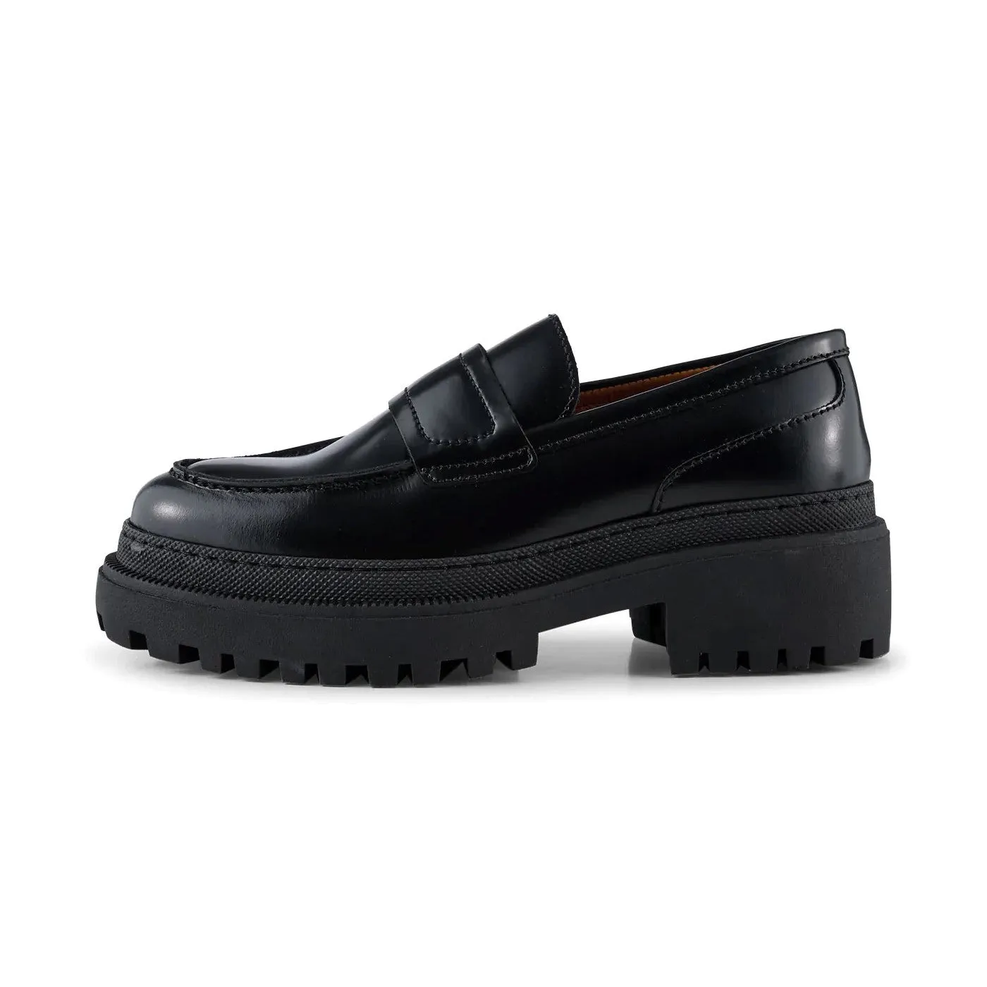 Iona Leather Loafer (Black Polido High Shine)