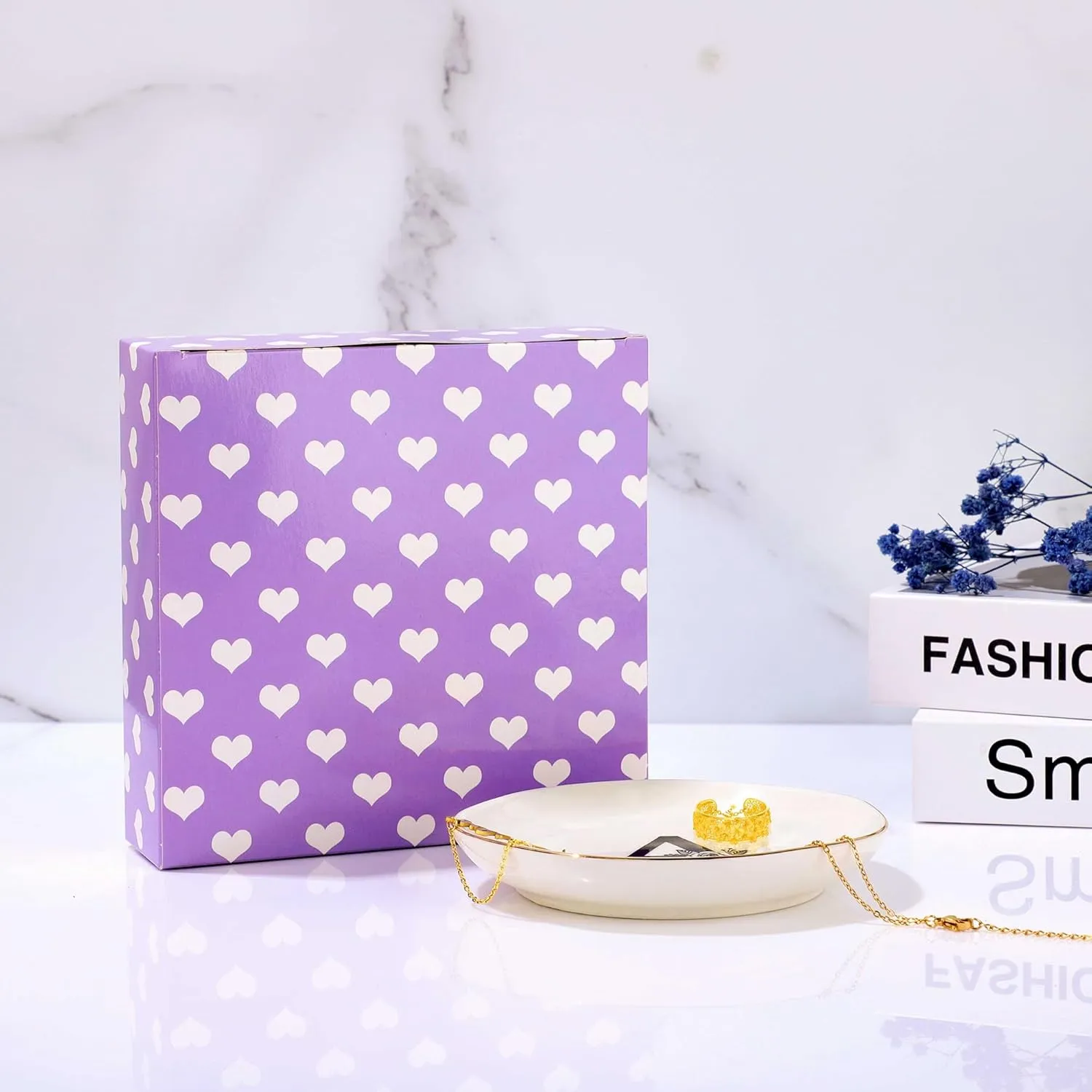 JoycuFF Grace Personalized Name Ceramic Jewelry Tray, Mothers Day Christmas Anniversary Engagement Birthday Gifts for Women Couples, Trinket Dish for Rings Earrings Necklaces Bracelets Keys