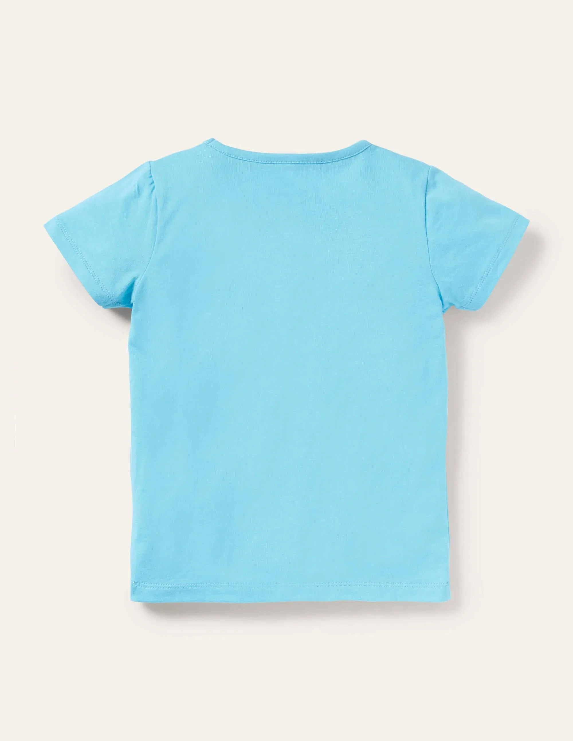 Lift-the-flap T-shirt-Aqua Blue Dog