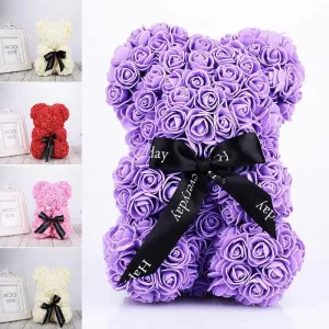 Lovely Rose Bear Bowknot Wedding Anniversary Gifts