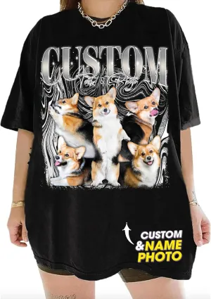 NAZENTI Custom Bootleg Rap Tee, Custom T-Shirts with Picture, Retro Custom Bootleg, Valentine's Gifts for Him Her