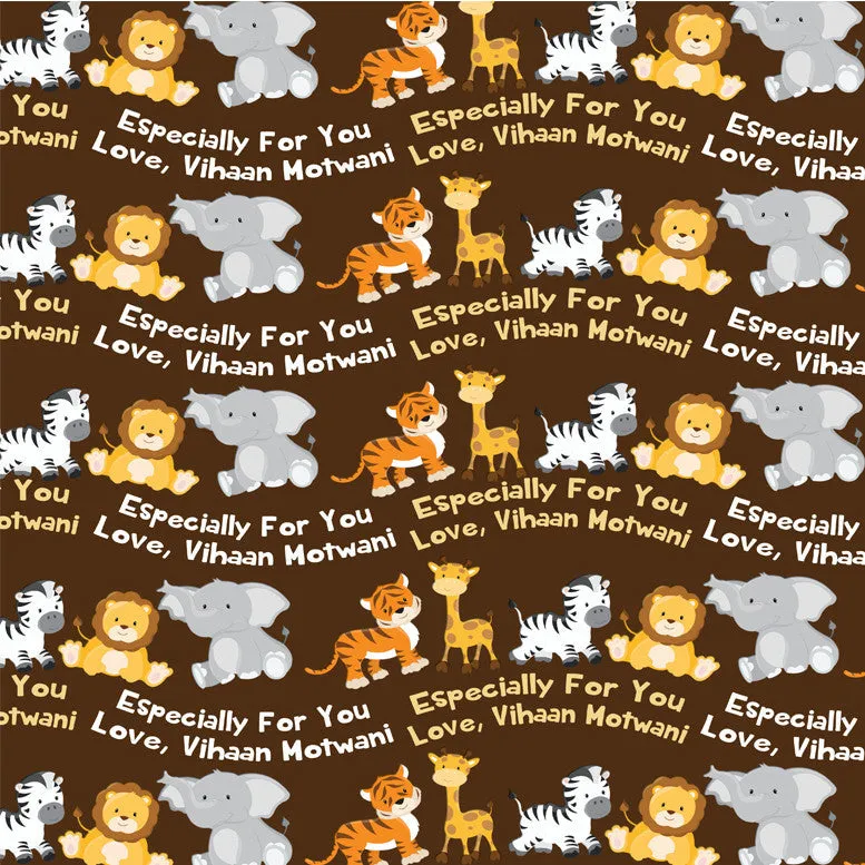 Personalised Wrapping Paper, Set of 50 <br/> Animals