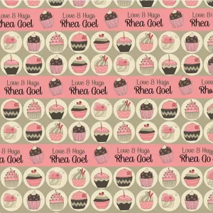 Personalised Wrapping Paper, Set of 50 <br/> Cupcakes