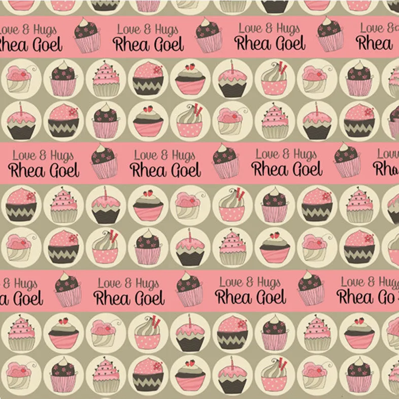 Personalised Wrapping Paper, Set of 50 <br/> Cupcakes