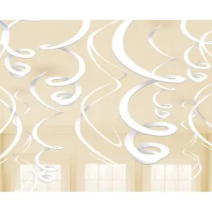 Plastic Swirl Decorations Frosty White