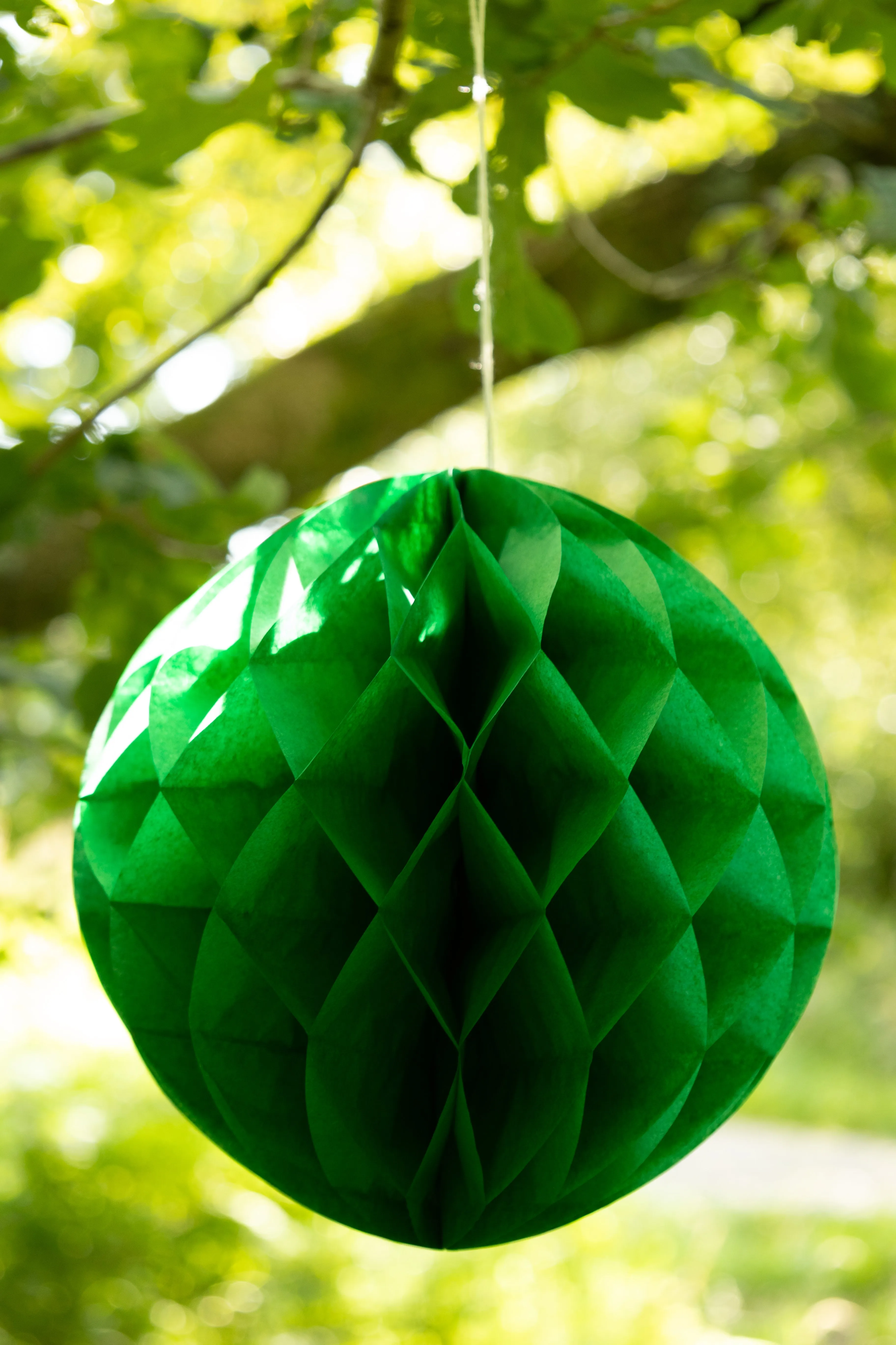 Set Of 2 Dark Green Honeycomb Ball Decorations