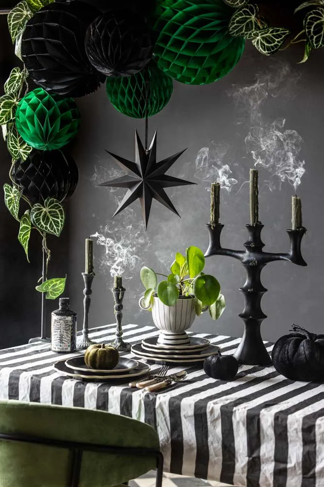 Set Of 2 Dark Green Honeycomb Ball Decorations