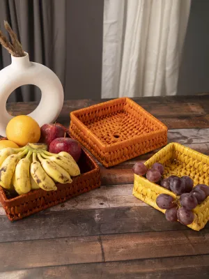 Set of 3 Square Basket - Sunset Combination