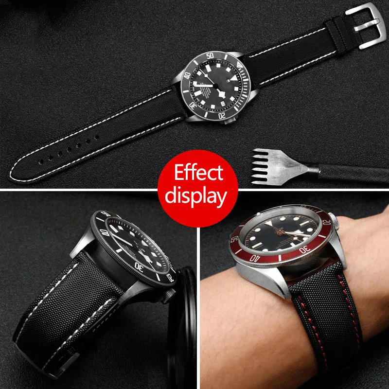 Tiansuo Haixing Men's Nylon Canvas Watch Band