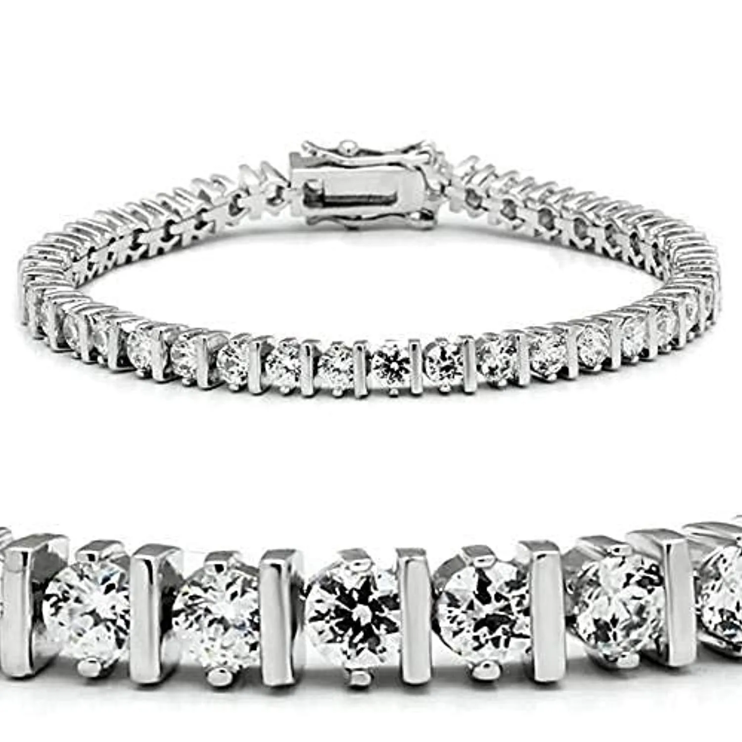 WildKlass Stainless Steel Classic Bracelet Rhodium Women AAA Grade CZ Clear