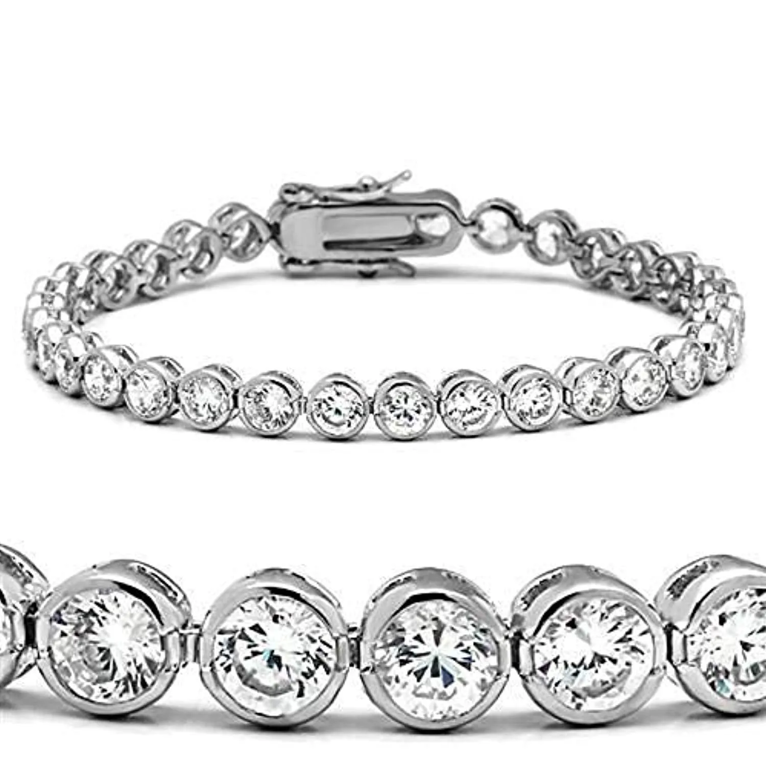 WildKlass Stainless Steel Western Bracelet Rhodium Women AAA Grade CZ Clear